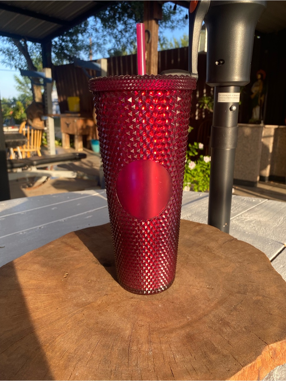 Studded Red Tumbler with Lid and Straw - Home Accents